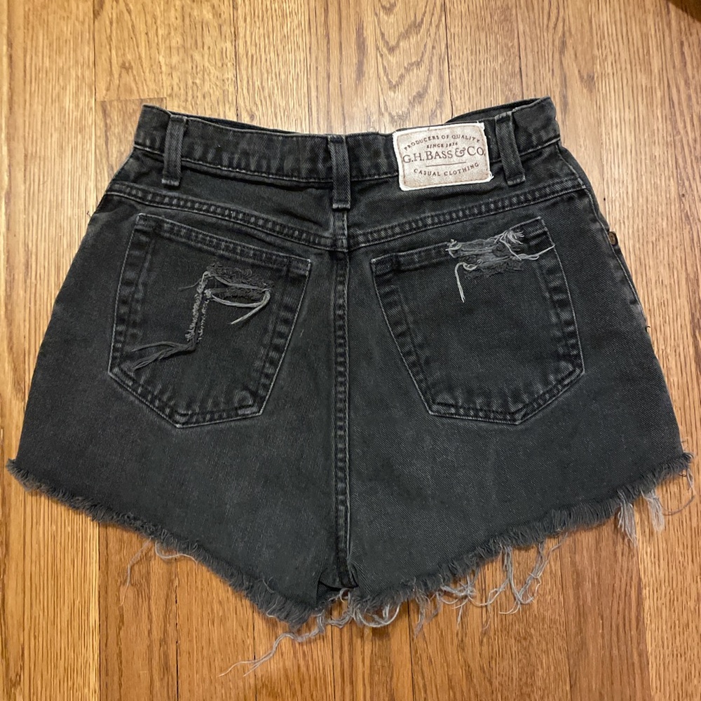 Vintage distressed black cut off shorts